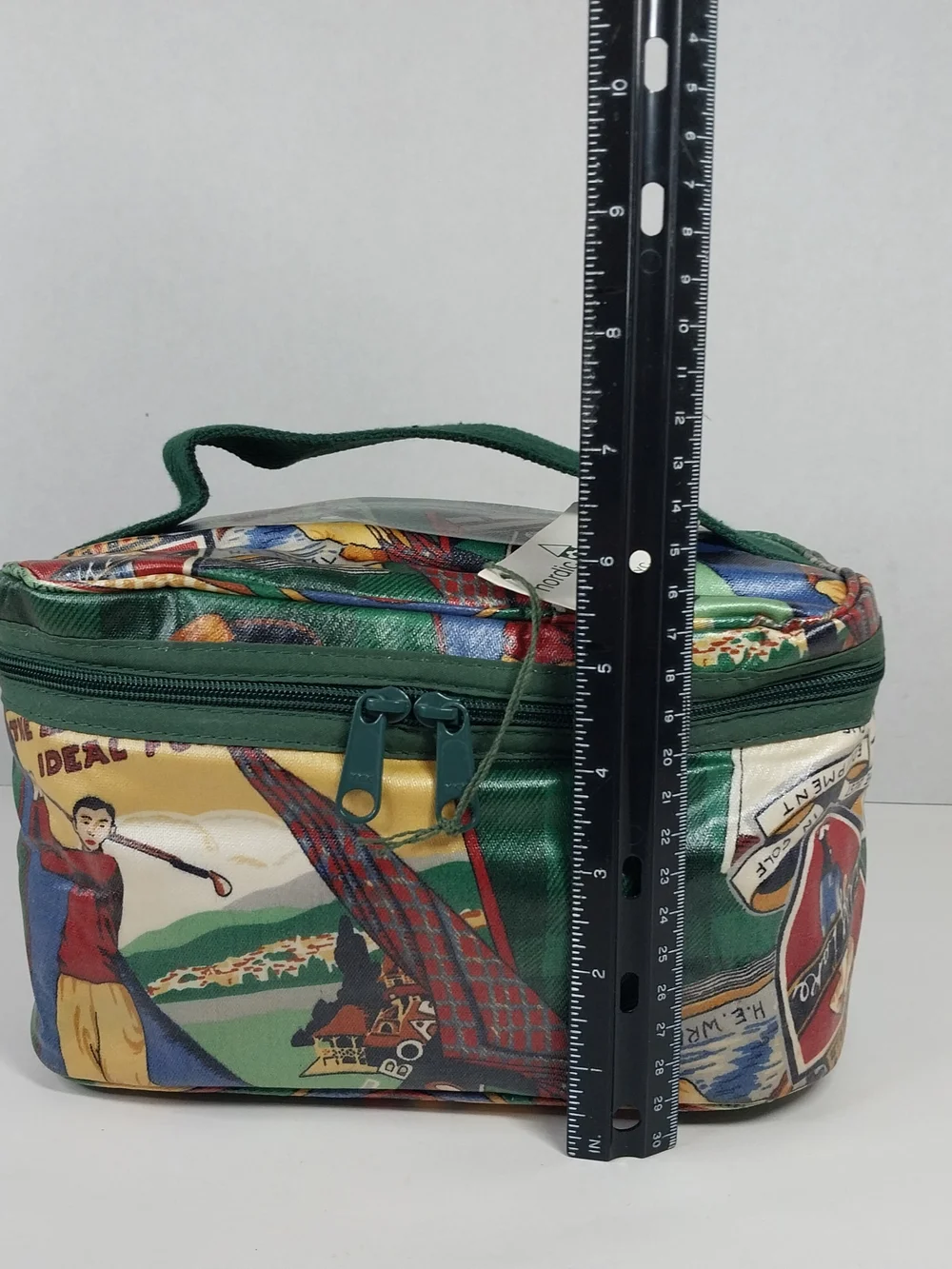 Vtg Nordic House Designs Country Club Golf Toiletry Cosmetic Make-Up Travel Case